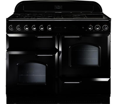 RANGEMASTER  Classic 110 Dual Fuel Range Cooker - Black & Chrome